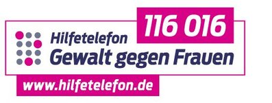 Logo Hilfetelefon: Gewalt gegen Frauen mit Rufnummer: 116 016